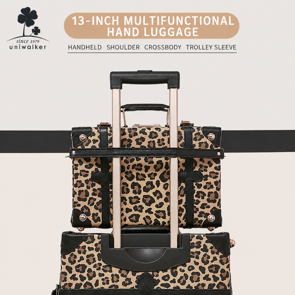 Elegant Leopard Print Luggage Set