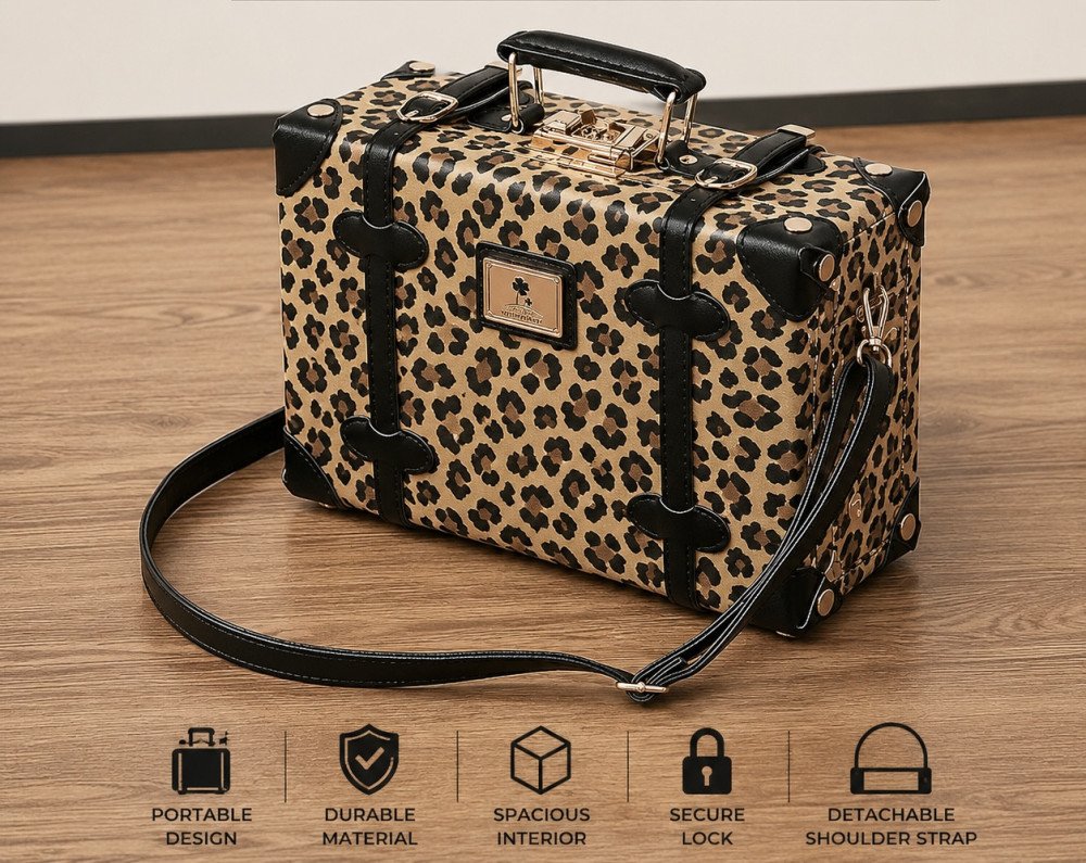 Elegant Leopard Print Luggage Set