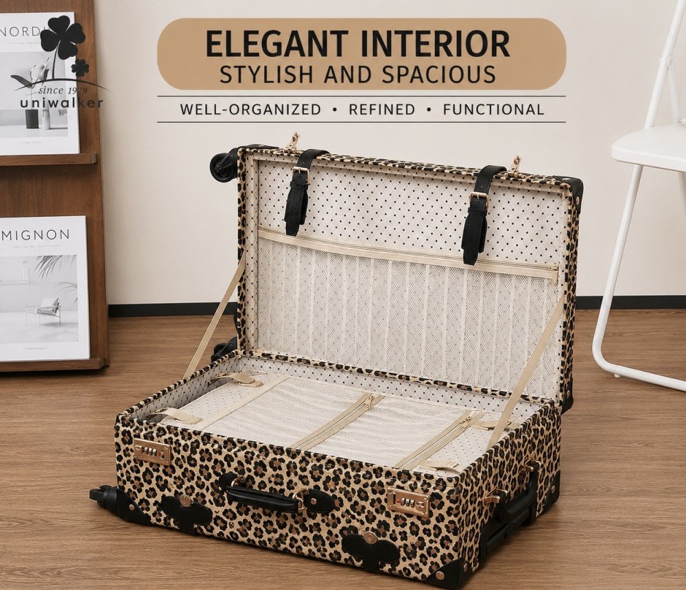 Elegant Leopard Print Luggage Set