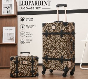 Elegant Leopard Print Luggage Set