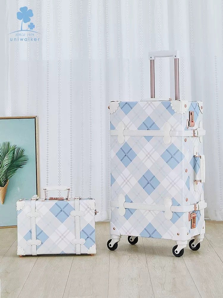Luxury Vintage Plaid Luggage Set