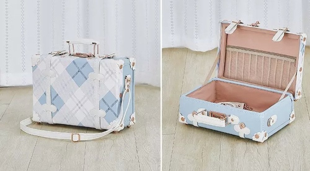 Luxury Vintage Plaid Luggage Set