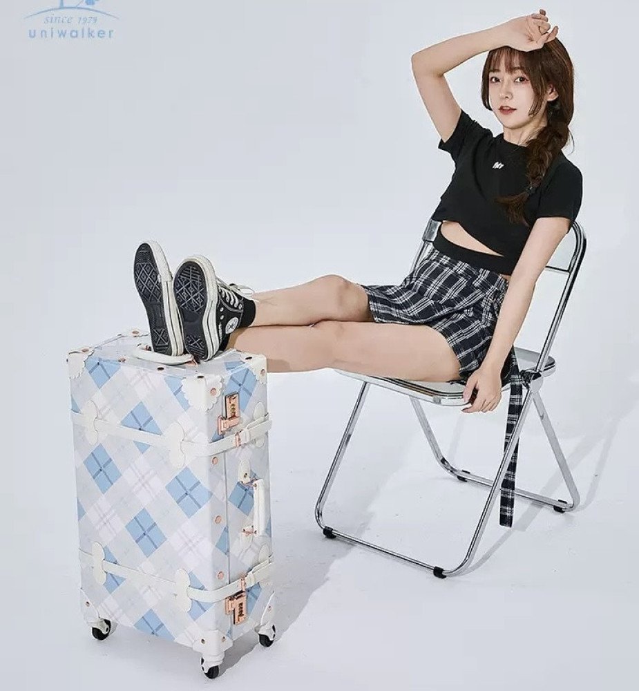 Luxury Vintage Plaid Luggage Set