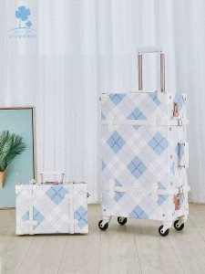 Luxury Vintage Plaid Luggage Set