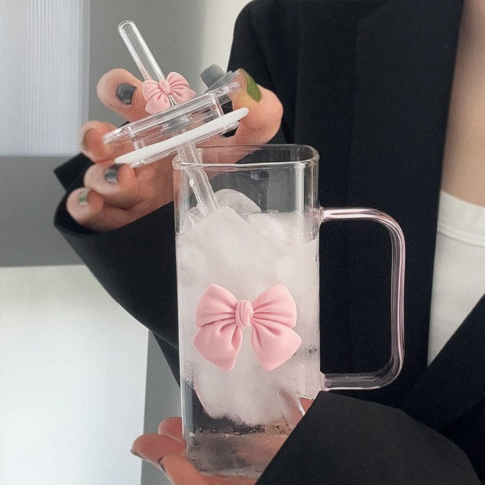Glass cup with handle