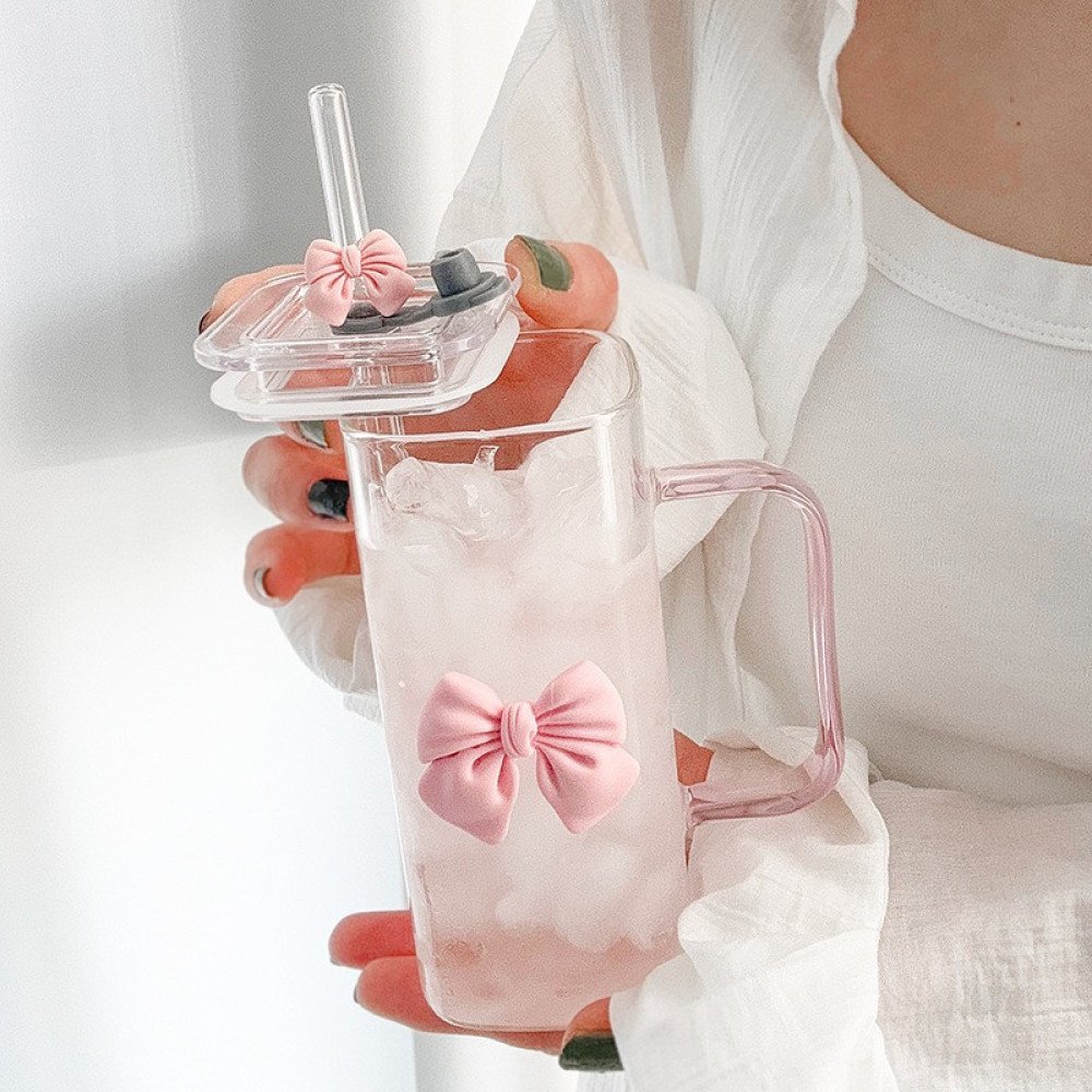 Glass cup with handle
