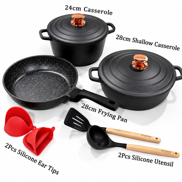 187CA-BLCK,187CAWHT-Black-9piecesset