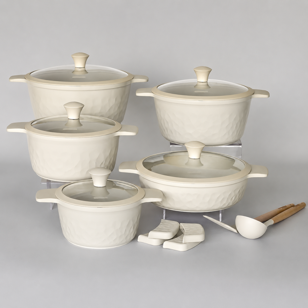 Hammered Pattern Luxury Cookware set