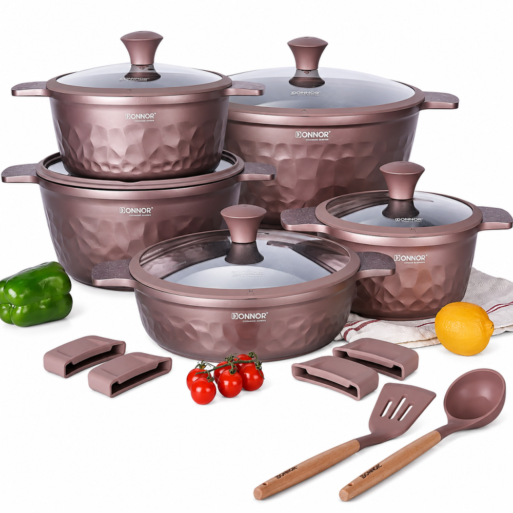 Hammered Pattern Luxury Cookware set