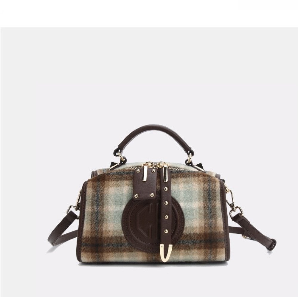 Plaid Boston Handbag