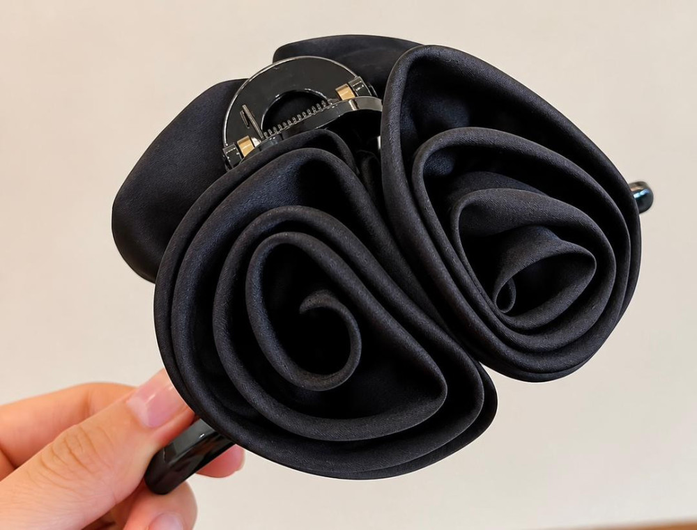 Satin Rose Flower Clip
