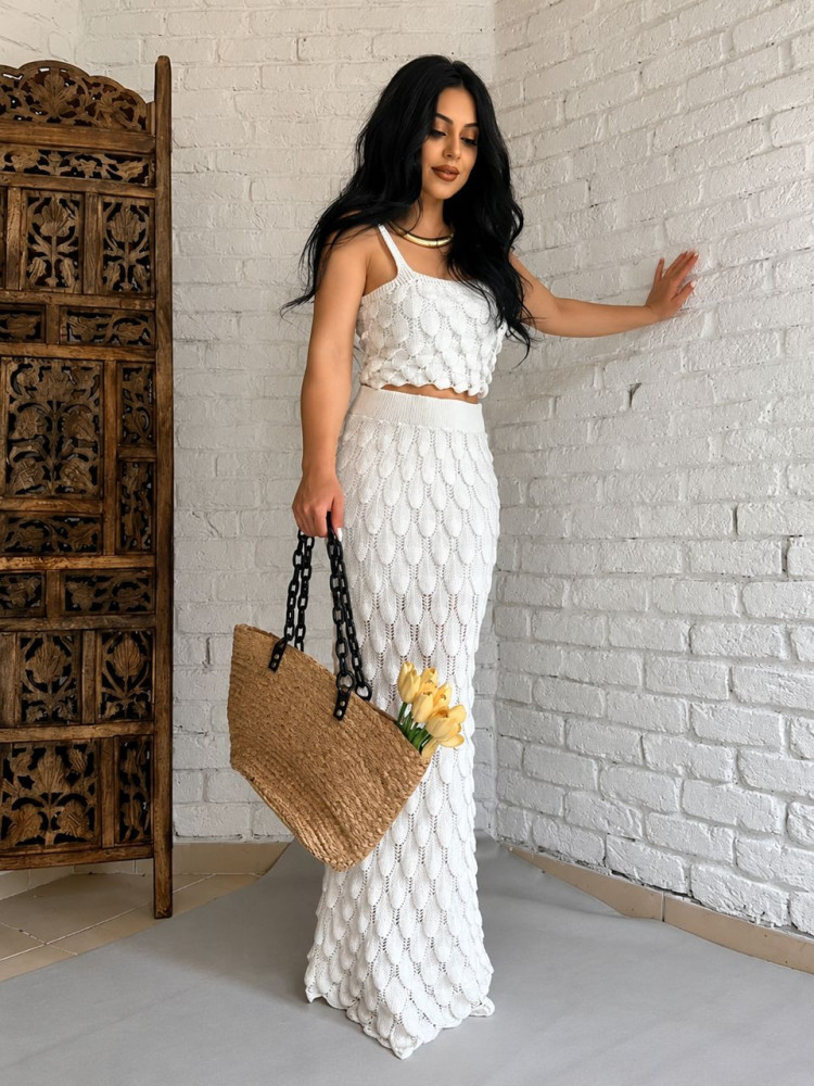 Strapless Slit Skirt Two pieces